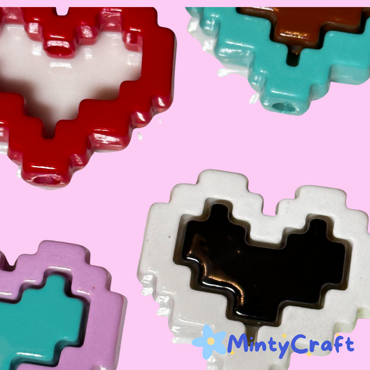 Heart Bead Frames and Centers Acrylic Charms for DIY, Make Keychains, Decorate paperclips, keychains, earrings