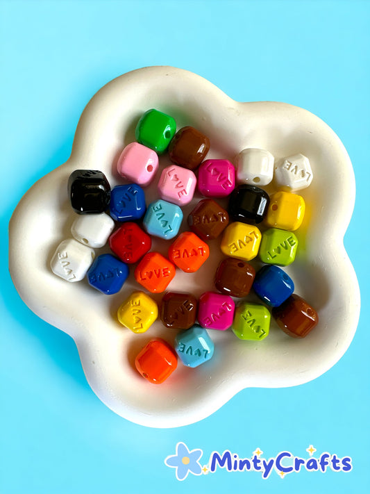 Love Colorful Bead Acrylic Charms for DIY, Make Keychains,Earrings