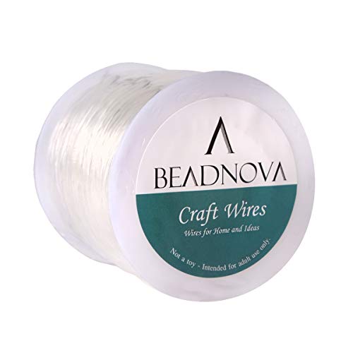 BEADNOVA 0.8mm Bracelet String Clear Craft Wire Stretch String Cord for Jewelry Making Beading Thread Elastic String Cord (100m)