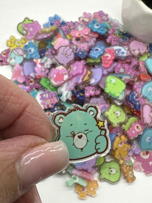 Mystery bag of Acrylic Charms for DIY, Make Keychains, Decorate paperclips, Cute Bears theme Random no pick 20 pieces