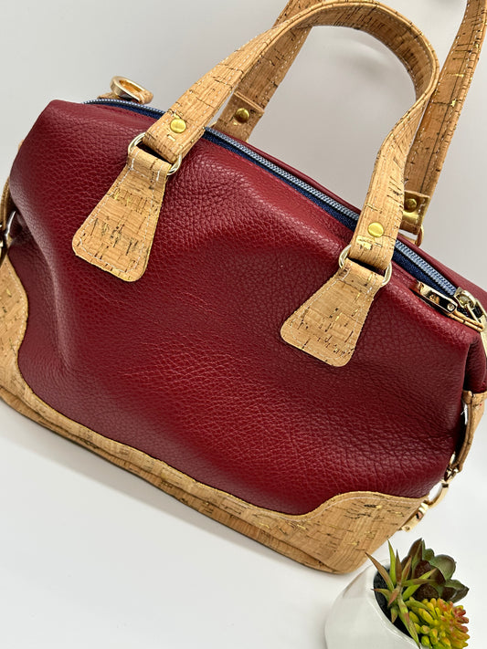 Red Leather and Cork Bag