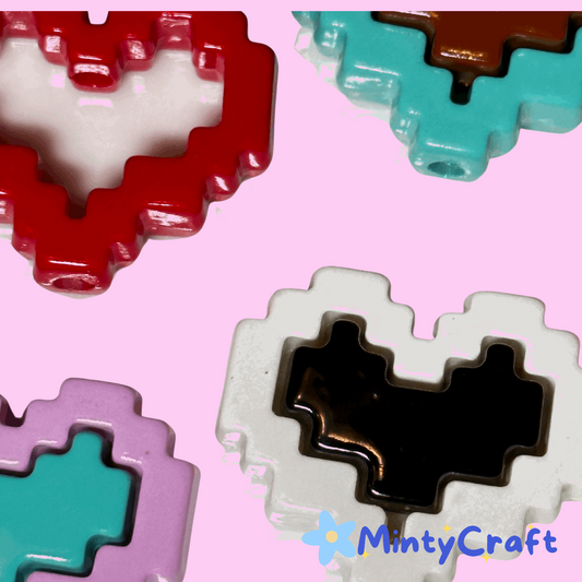 Heart Bead Frames and Centers Acrylic Charms for DIY, Make Keychains, Decorate paperclips, keychains, earrings