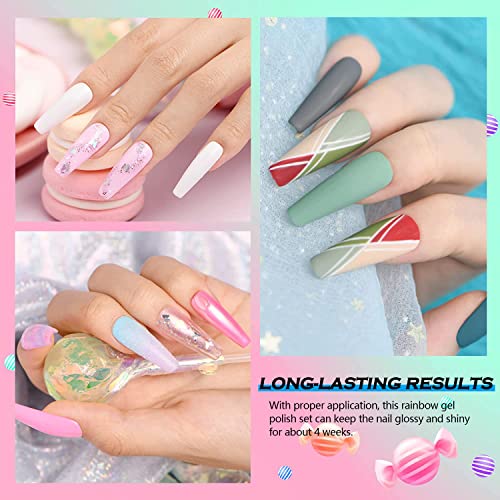 36 Colors Nail Art Gel Paint Kit, 38PCS Gel Nail Polish Set, Solid Gel Nail Polish with Nail Brush for DIY Nail Art Design, Solid Nail Art Gel Polish for DIY At Home, Nails Kits Gift for Women