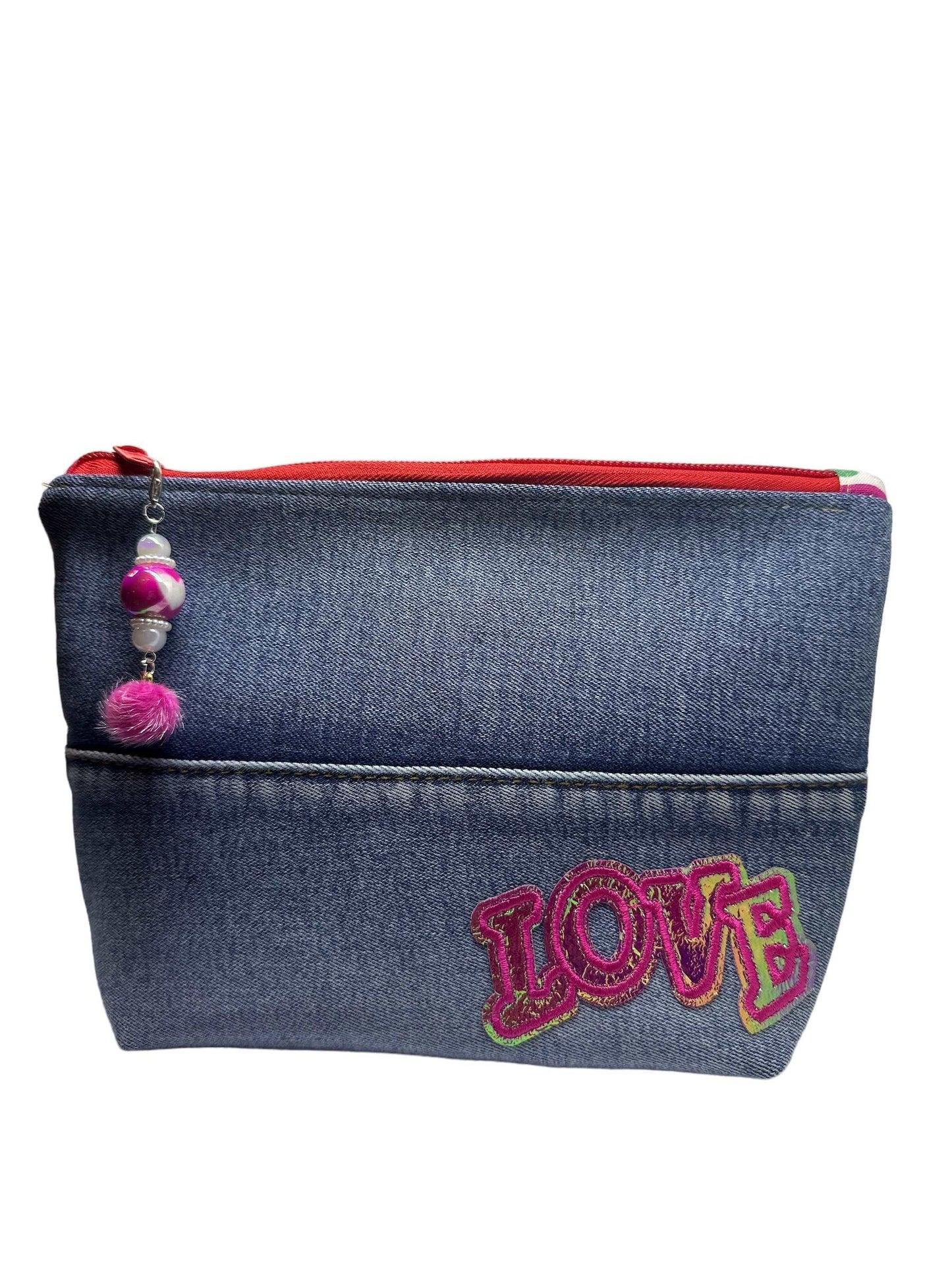 Denim zipper pouch