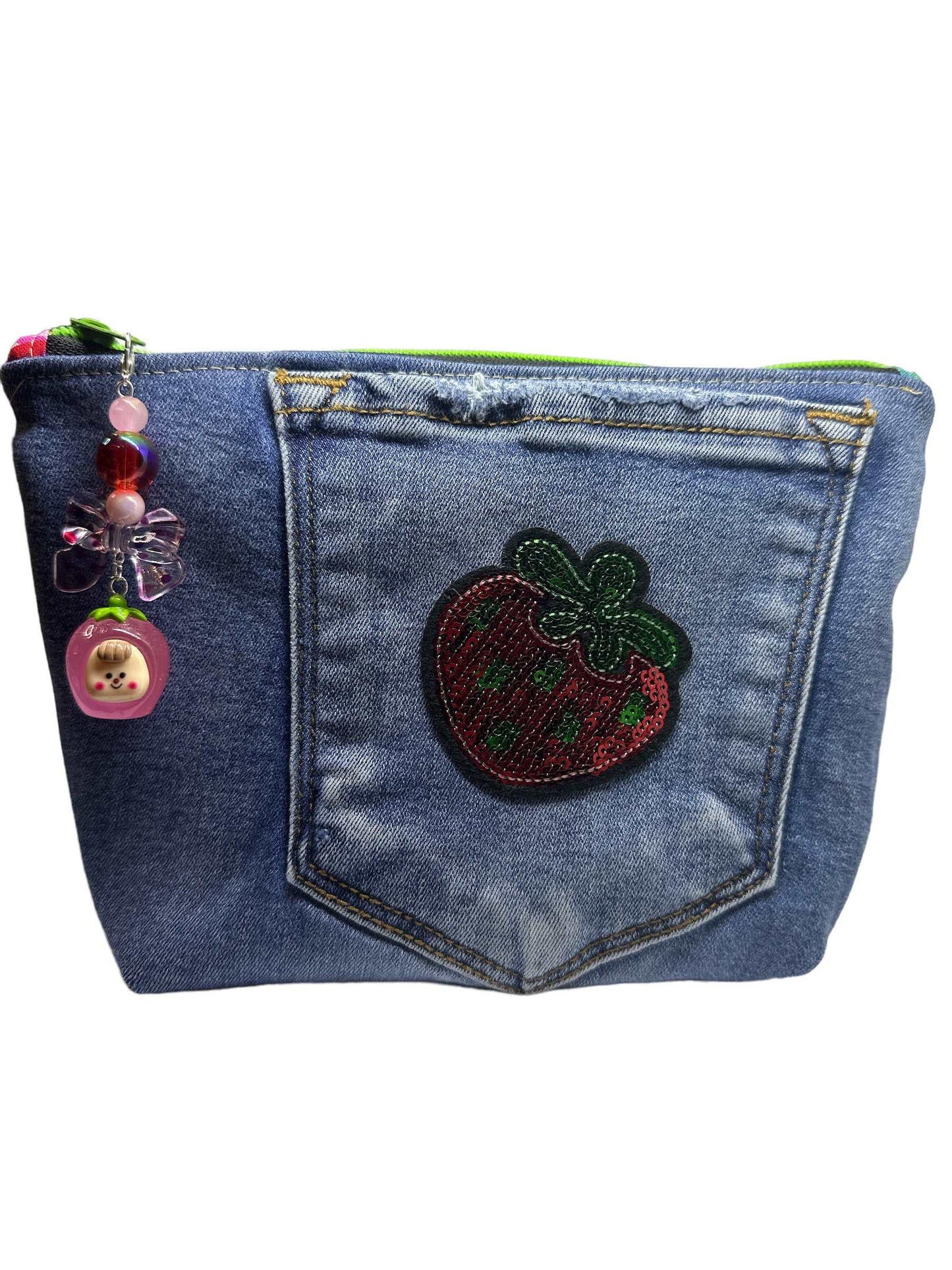 Denim zipper pouch