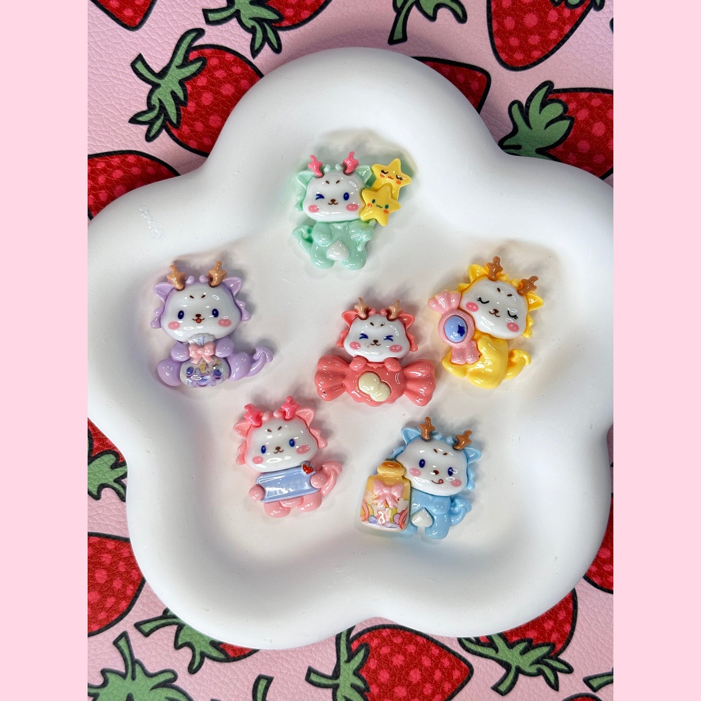 Baby Dragon Flat Back Charms 6 Pcs