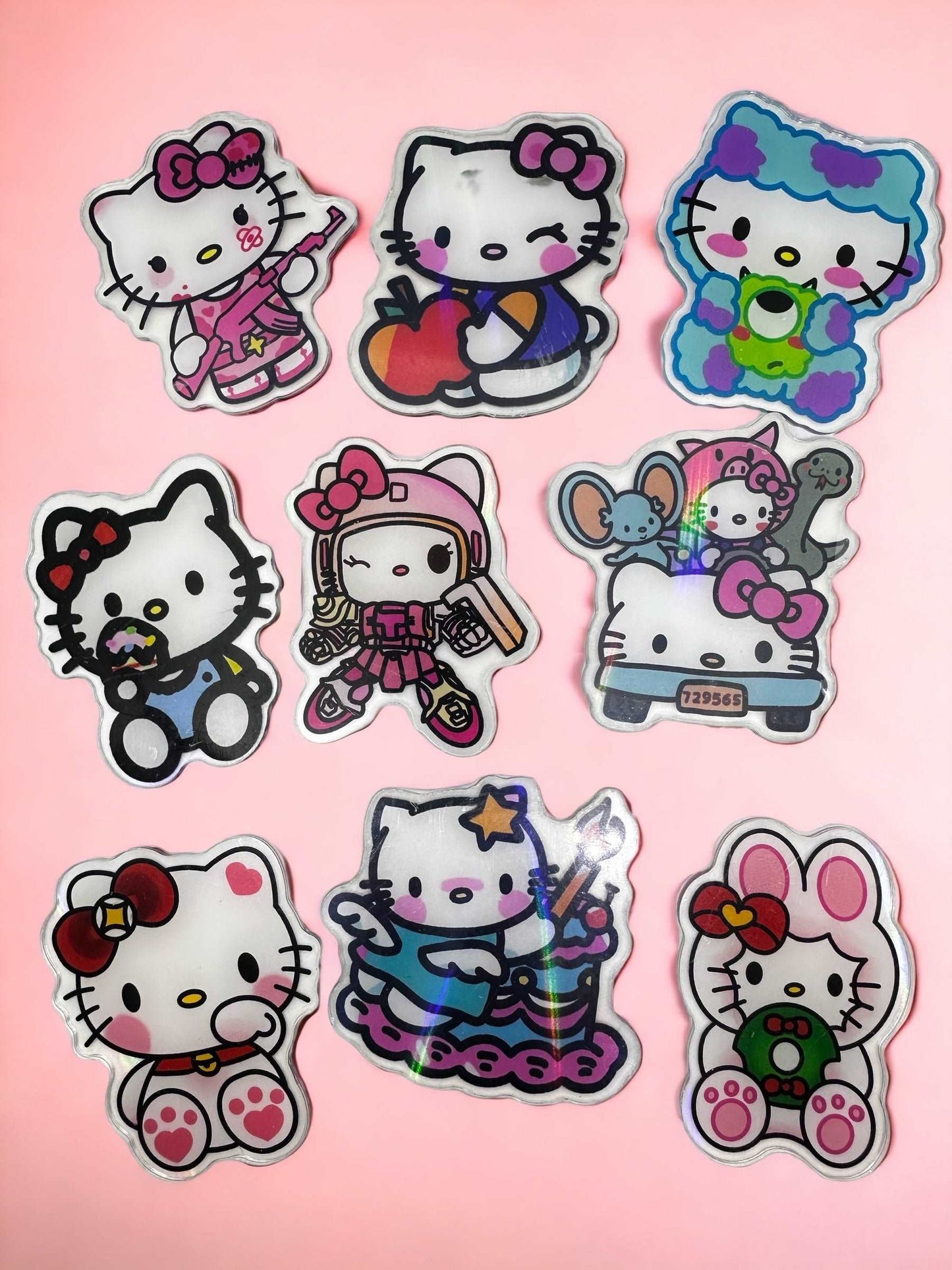 Acrylic Charms for DIY | colorful Kitty Theme | 2 pieces