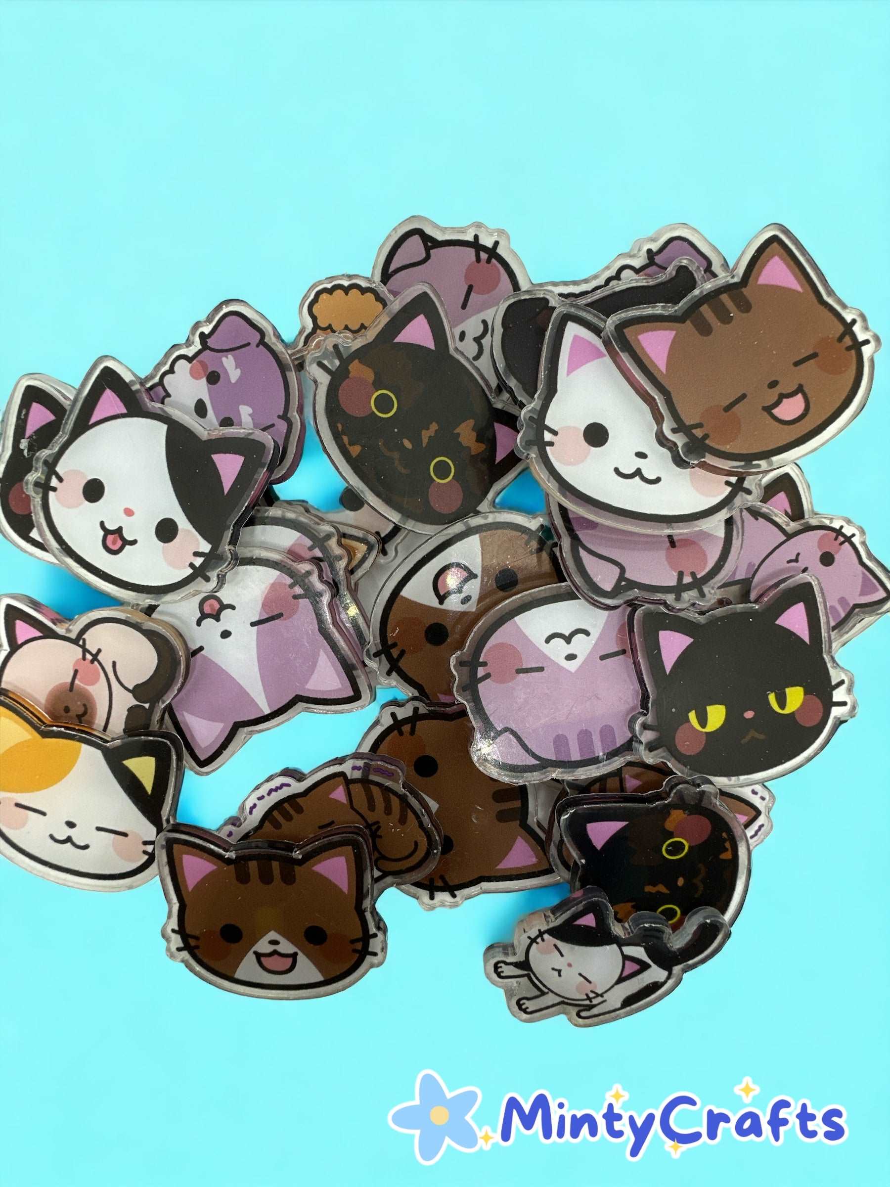 Acrylic Charms for DIY | Kitty Cat Theme | 10 pieces