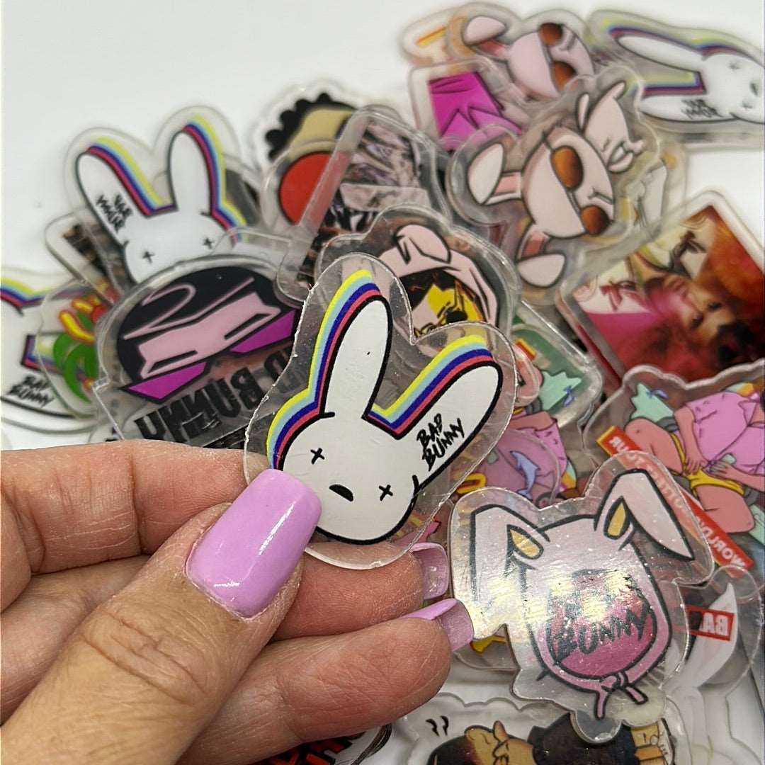 Acrylic Charms for DIY | BadBunny Theme | 10 pieces - Envoga HandbagsFlatback Charms