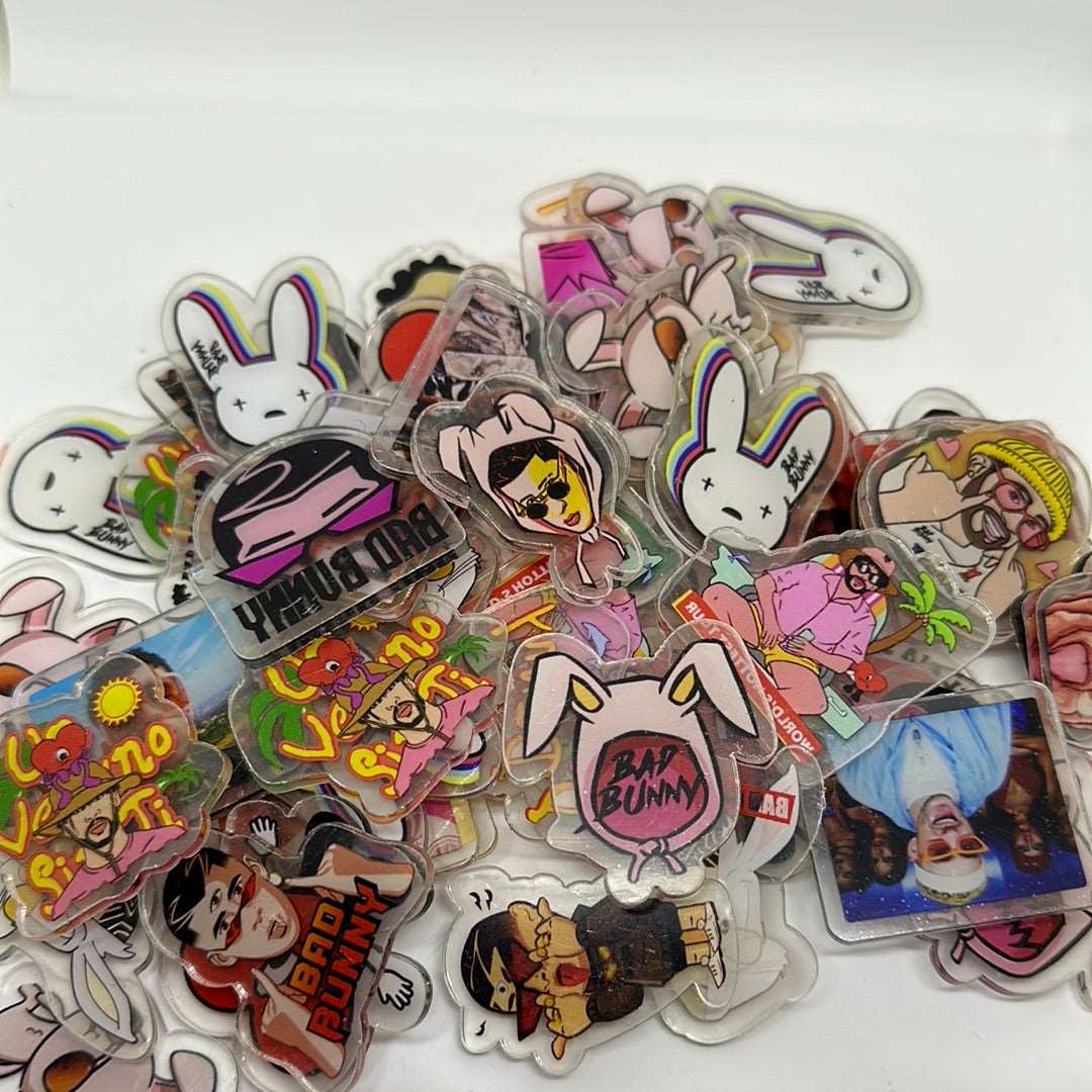 Acrylic Charms for DIY | BadBunny Theme | 10 pieces - Envoga HandbagsFlatback Charms