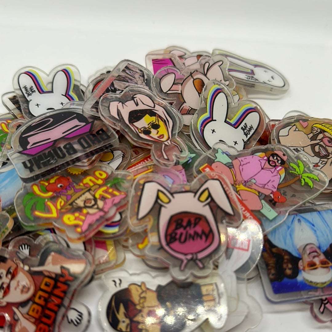 Acrylic Charms for DIY | BadBunny Theme | 10 pieces - Envoga HandbagsFlatback Charms