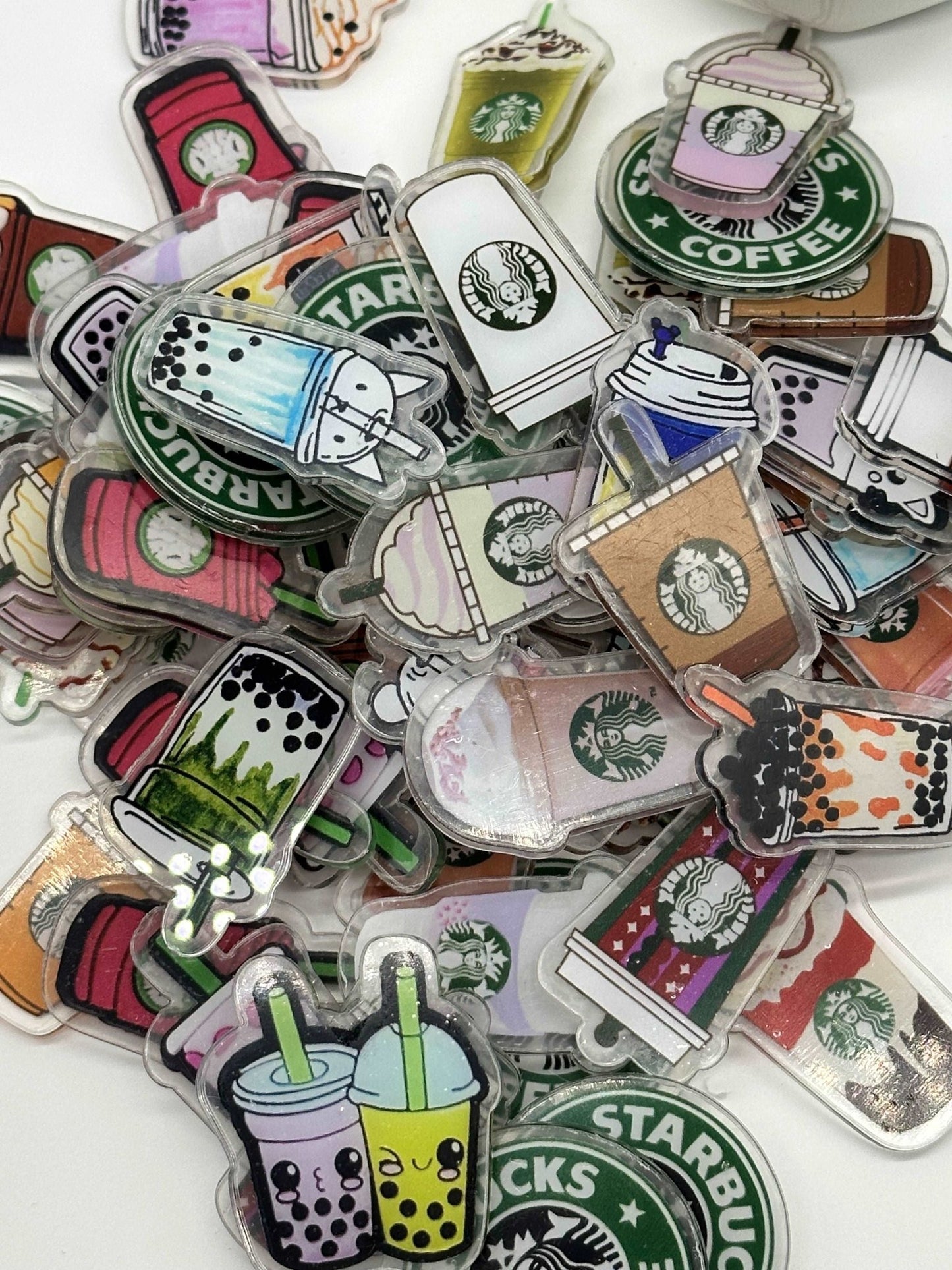 Acrylic Charms for DIY | Boba Tea Coffee Theme | 10 pieces - Envoga HandbagsFlatback Charms