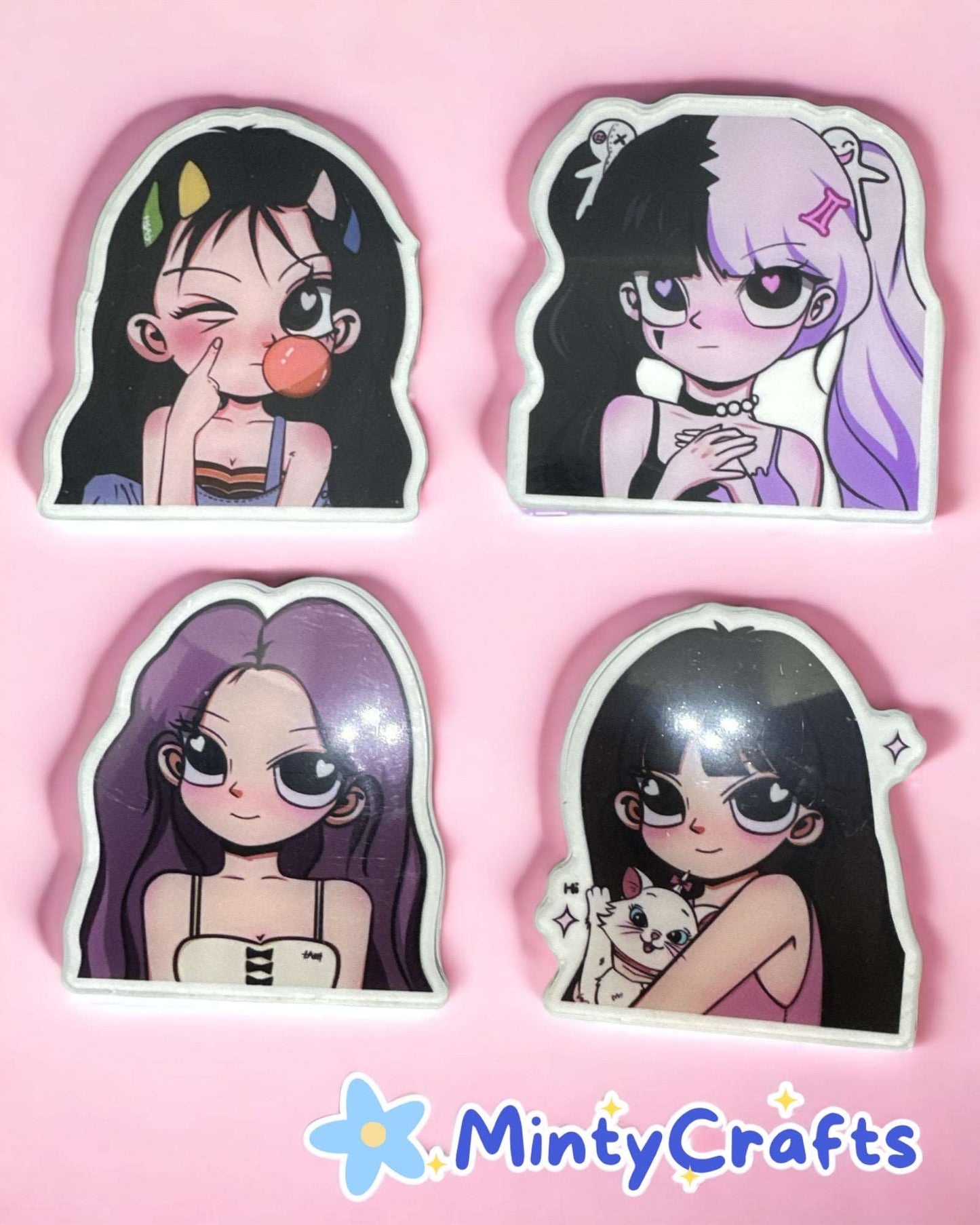 Anime Girl Characters Acrylic Charms for DIY Keychains and Crafts - Envoga HandbagsFlatback Charms