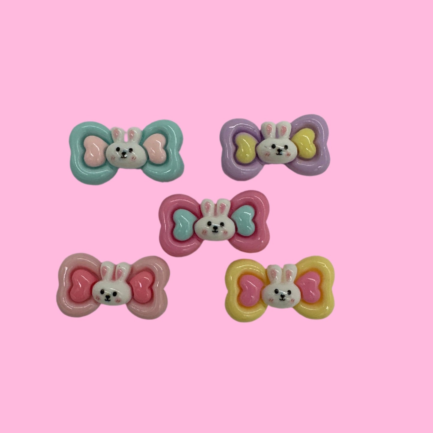 Bunny Bows Resin Charms - Envoga Handbags