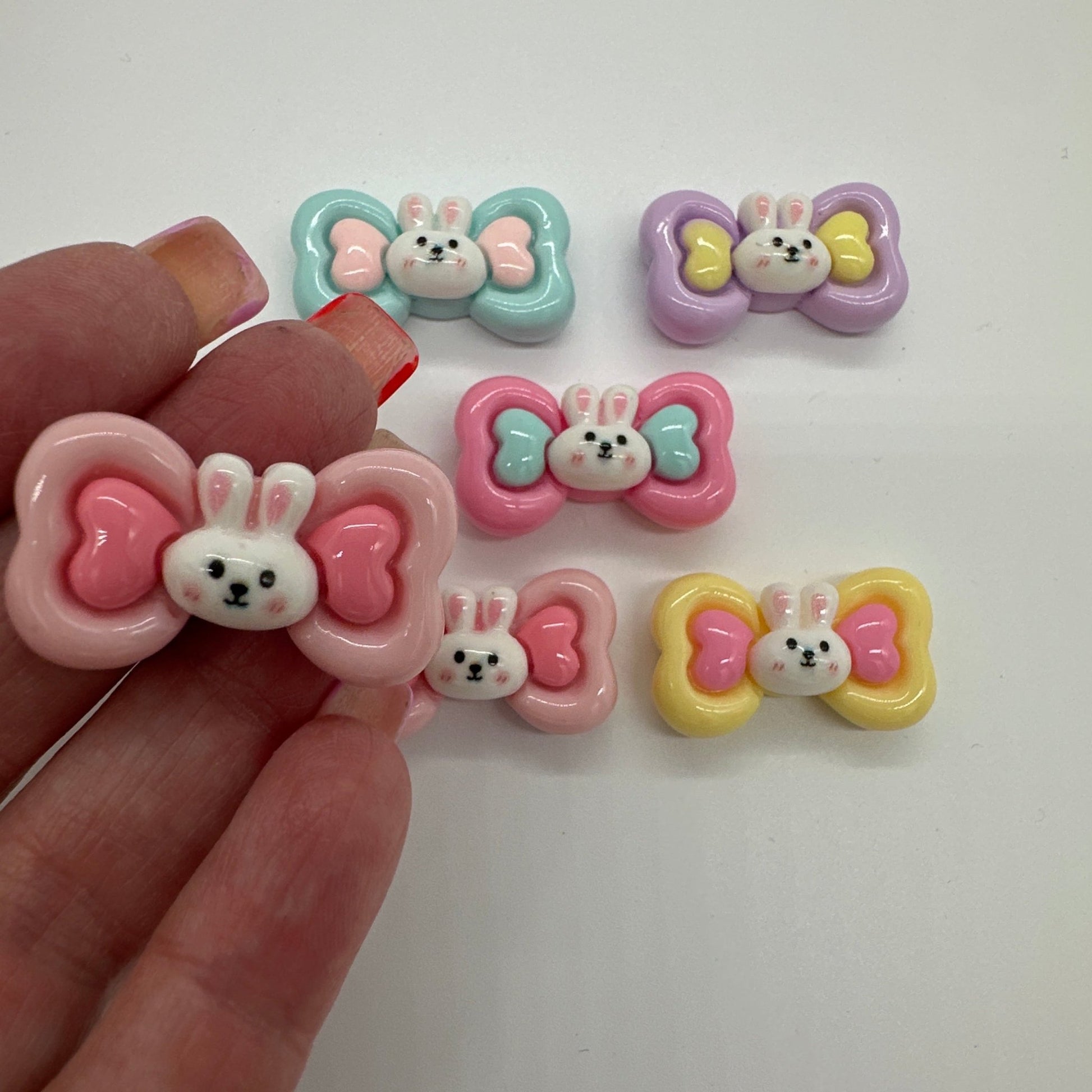 Bunny Bows Resin Charms - Envoga Handbags