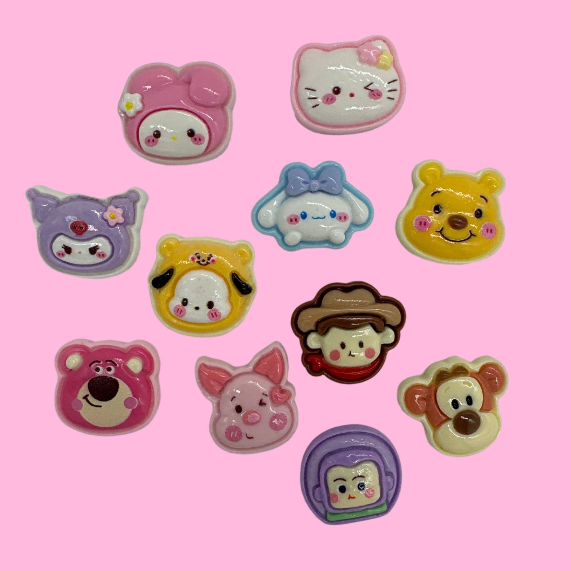 Character Face Resin Charms - Envoga Handbags