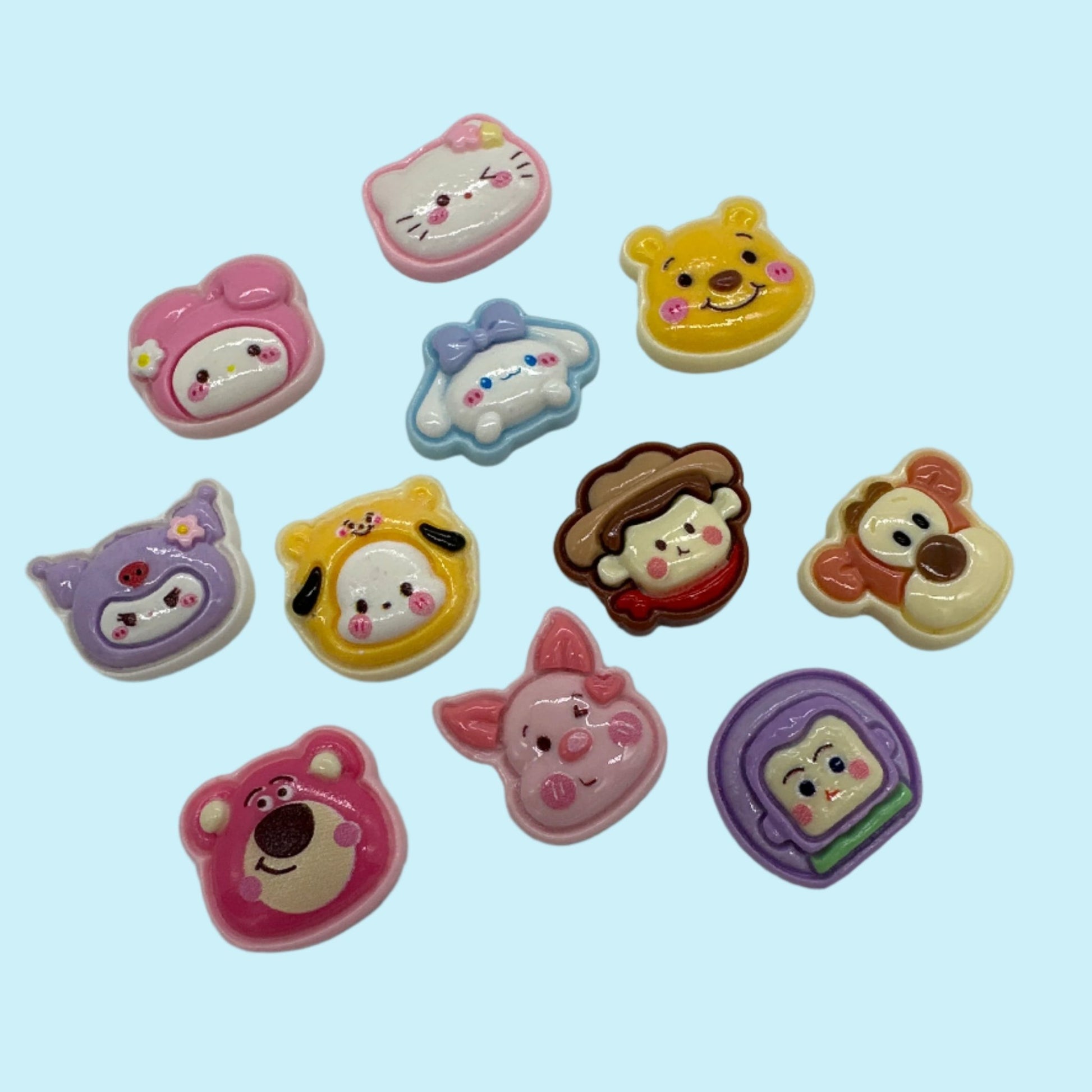 Character Face Resin Charms - Envoga Handbags