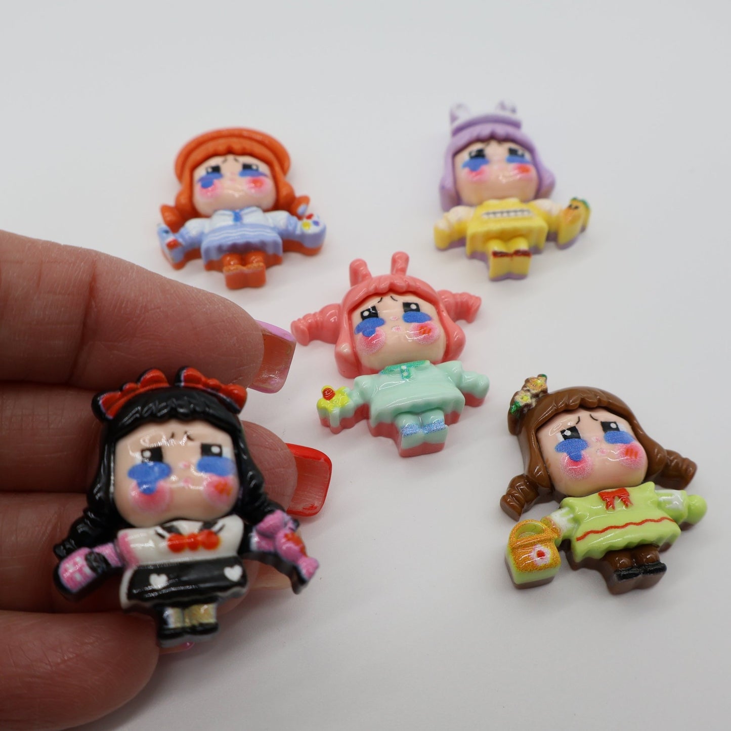 Cry Girls Shaped Resin Charm for DIY Crafts| - Envoga HandbagsFlatback Charms