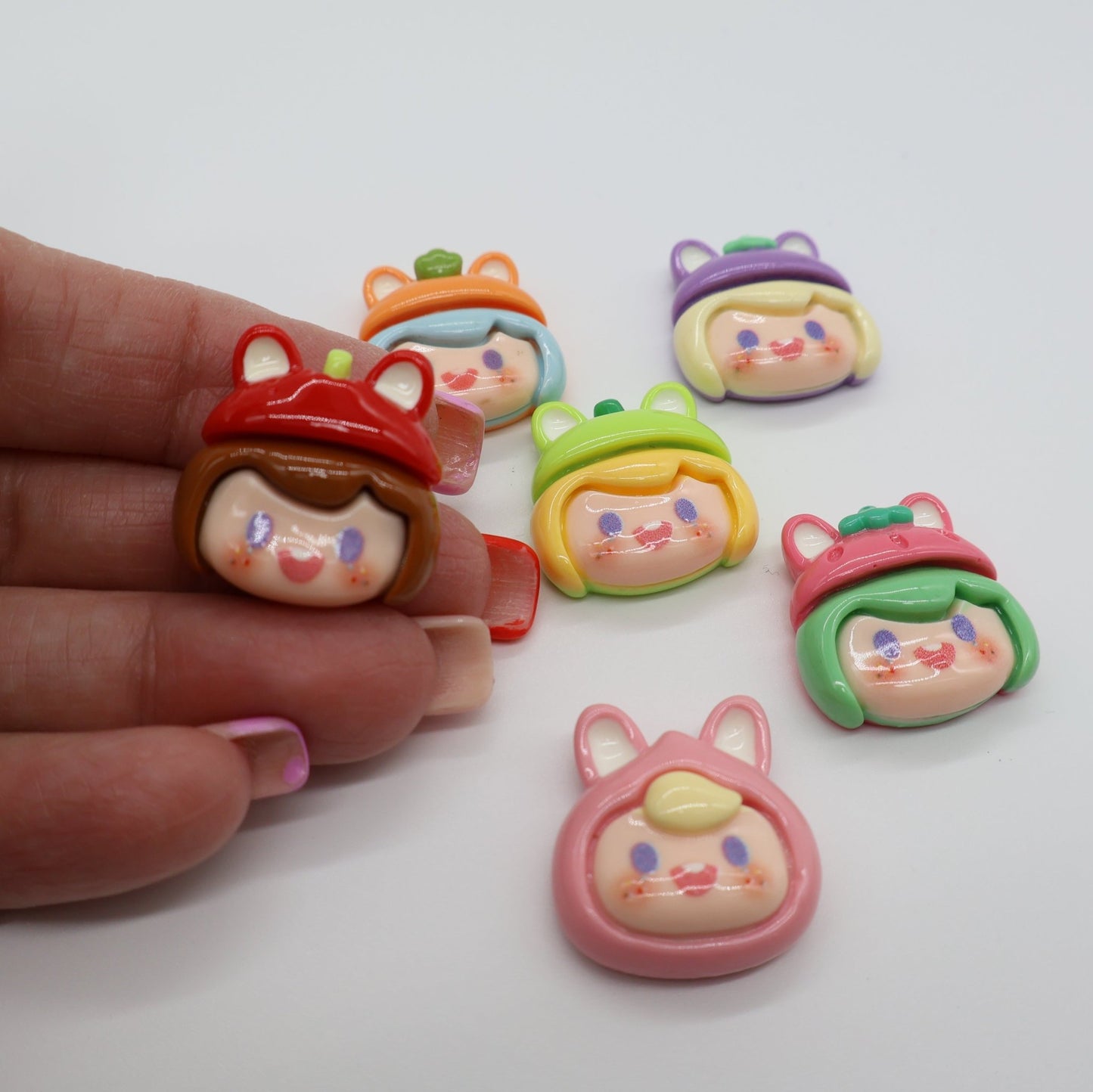 Fruit Girls Shaped Resin Charm for DIY Crafts| 6 Pieces - Envoga HandbagsFlatback Charms