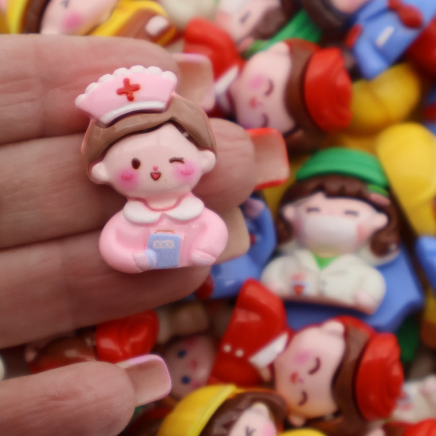 Girl Resin Charms Nurse, Police, Builder, Chef, Flight Attendant| 6 pieces - Envoga Handbags