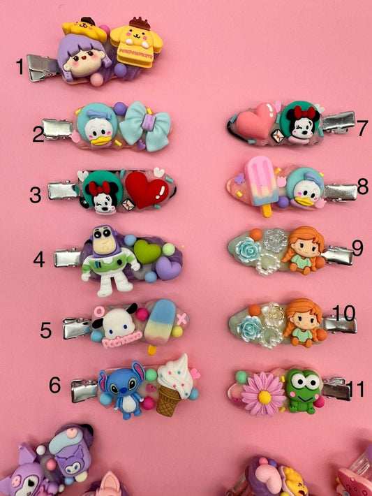 Hair clips, Kawaii style, cream glue, accessories, one - of - a - kind, glow in the dark - Envoga Handbags