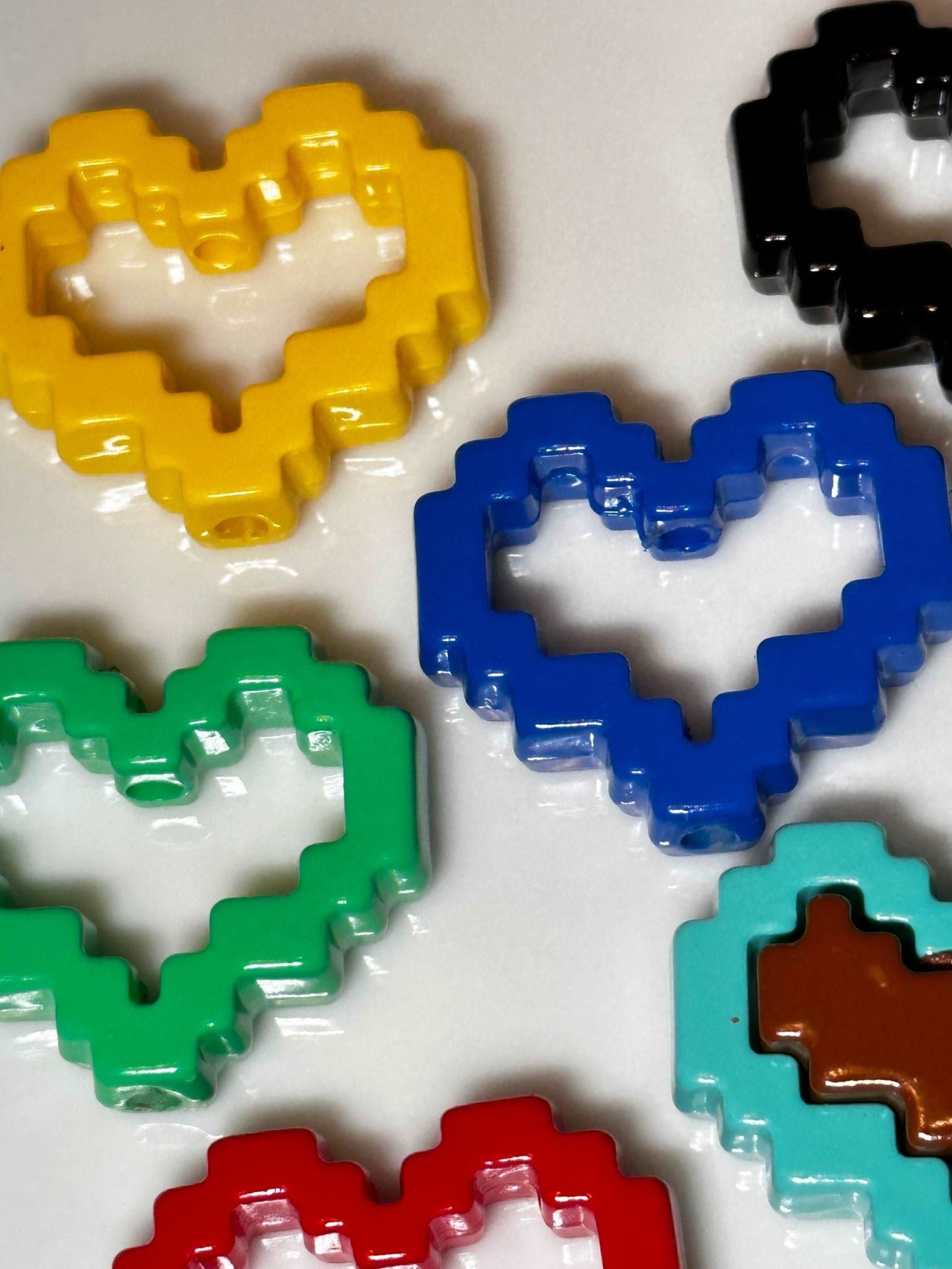 Heart Bead Frames and Centers Acrylic Charms for DIY, Make Keychains, Decorate paperclips, keychains, earrings, MIntyCrafts