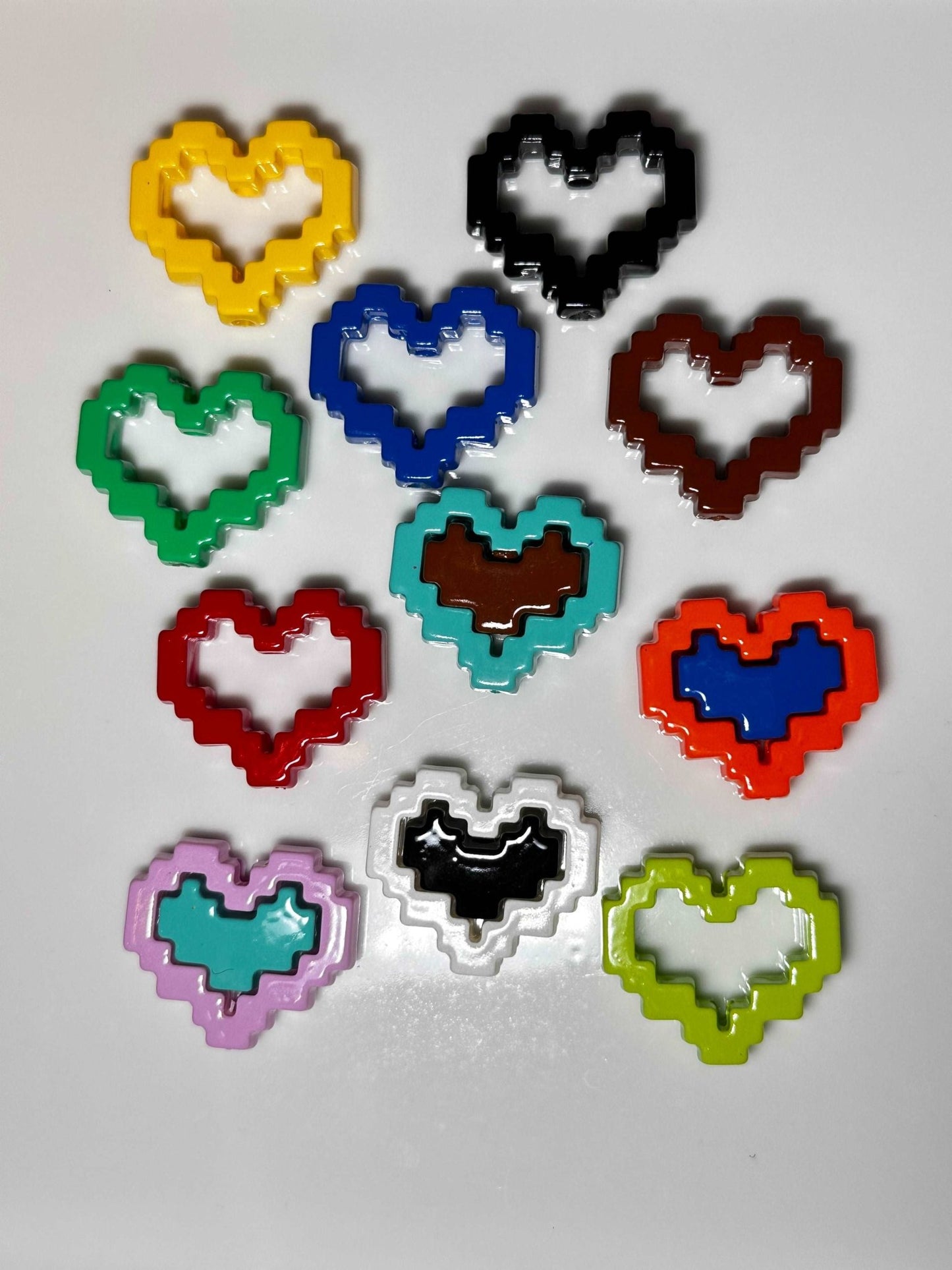 Heart Bead Frames and Centers Acrylic Charms for DIY, Make Keychains, Decorate paperclips, keychains, earrings, MIntyCrafts