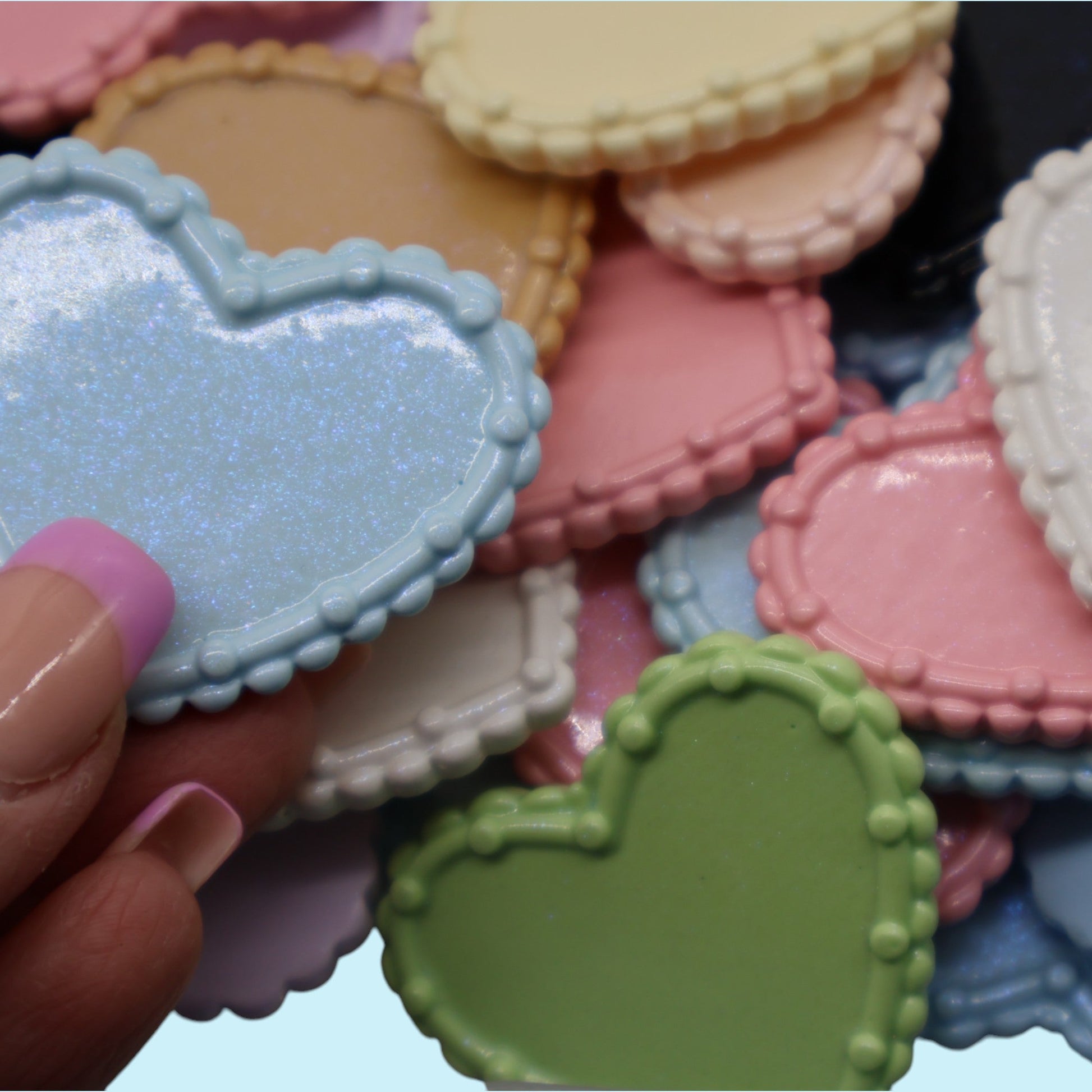 Heart Shaped Resin Plate for DIY Crafts| 10 Pieces - Envoga HandbagsFlatback Charms