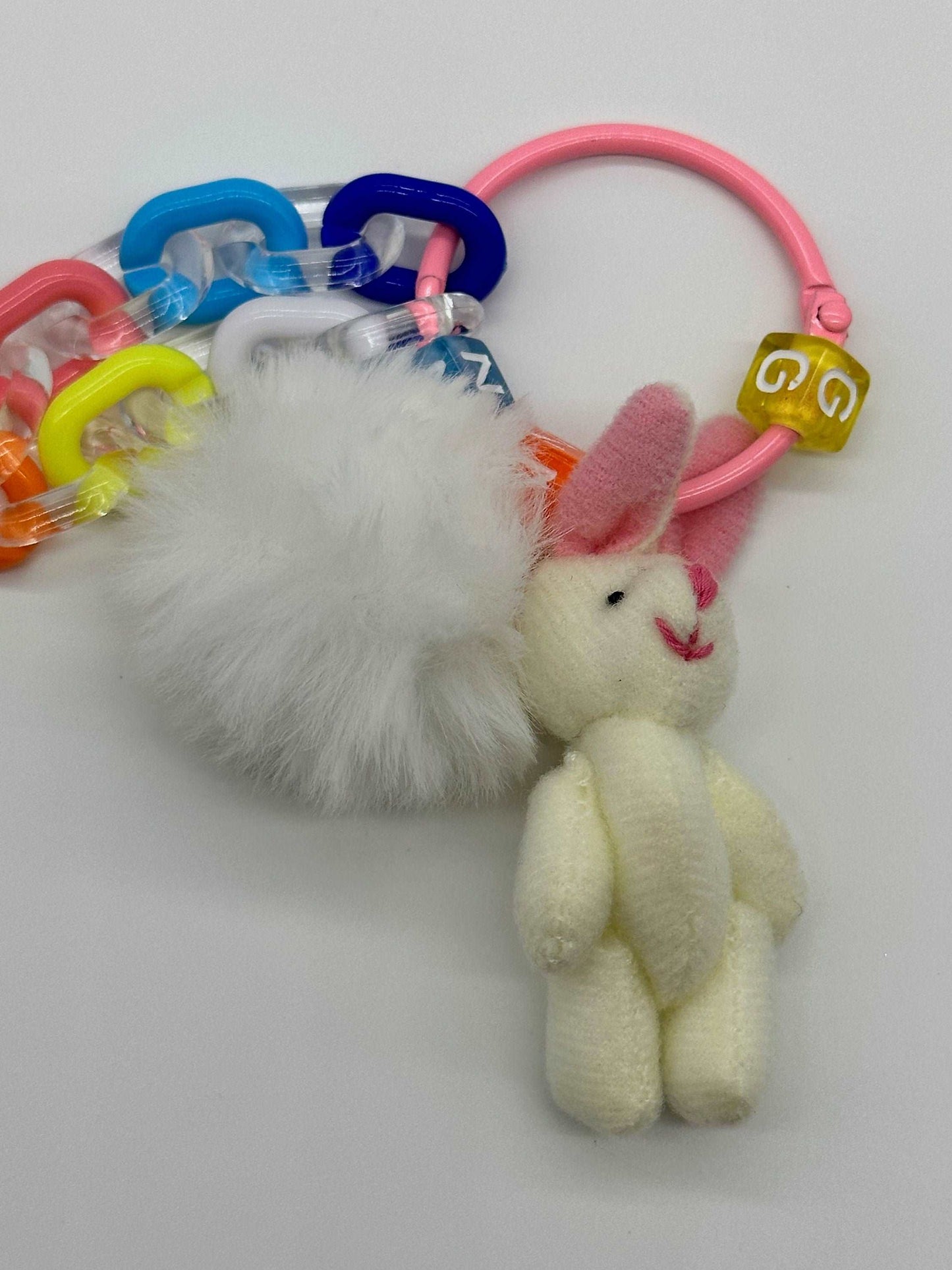 Beaded keychain, gifts for daughter, gift for a girlfriend, purse, charm, phone, charm, bunny keychain