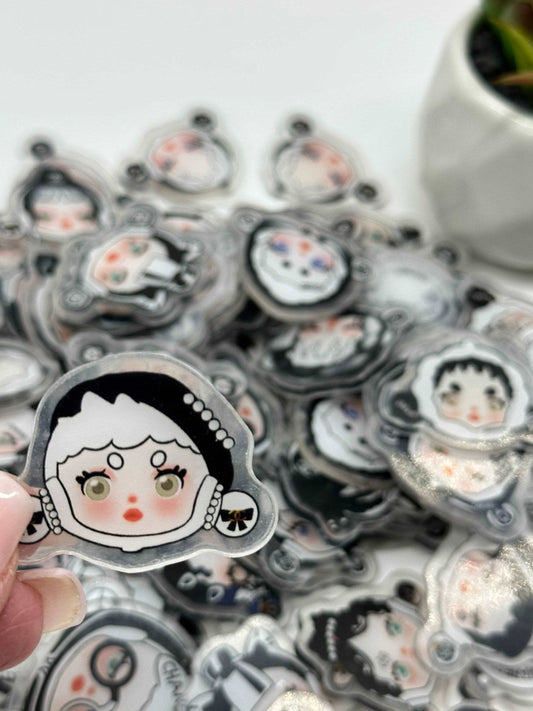 Mystery bag of Acrylic Charms for DIY, Make Keychains, Decorate paperclips, Skullpanda Girl theme Random no pick 10 pieces