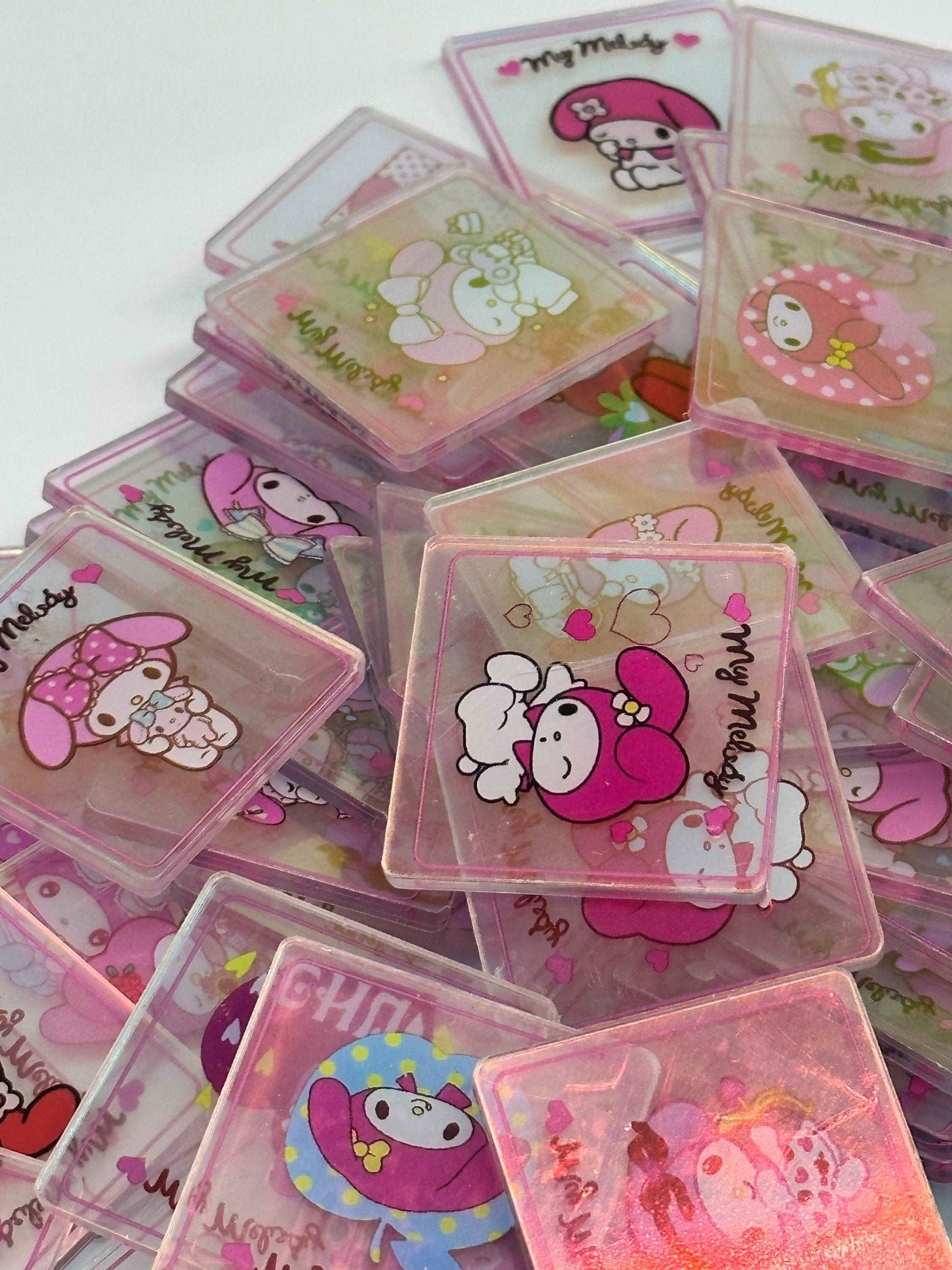 Mystery bag of Acrylic Charms for DIY, Make Keychains, Decorate Paperclips, Kawaii My Melody Theme Random 10 Pieces