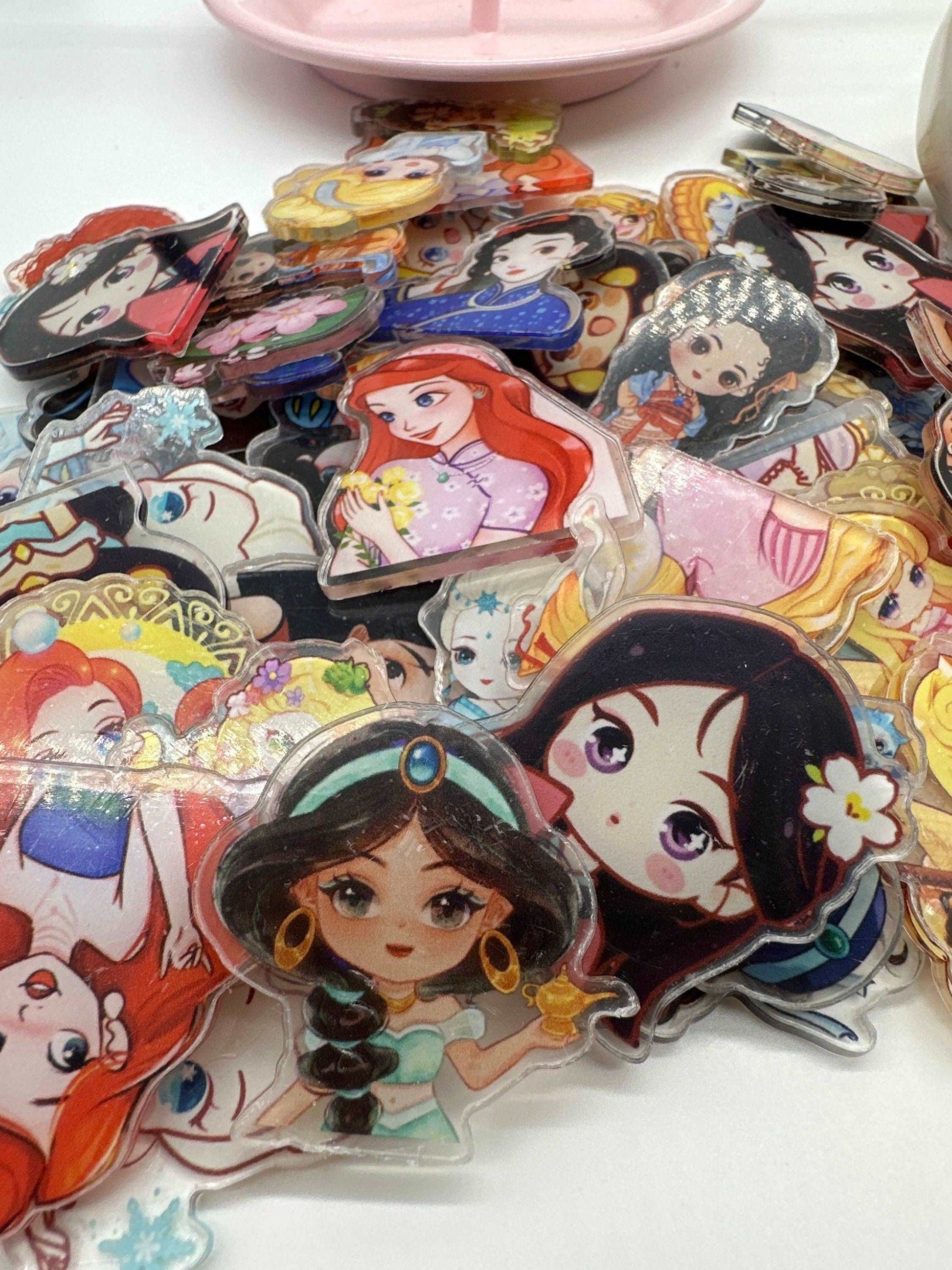 Mystery bag of Acrylic Charms for DIY, Make Keychains, Decorate paperclips,Princess theme Random no pick 10 pieces