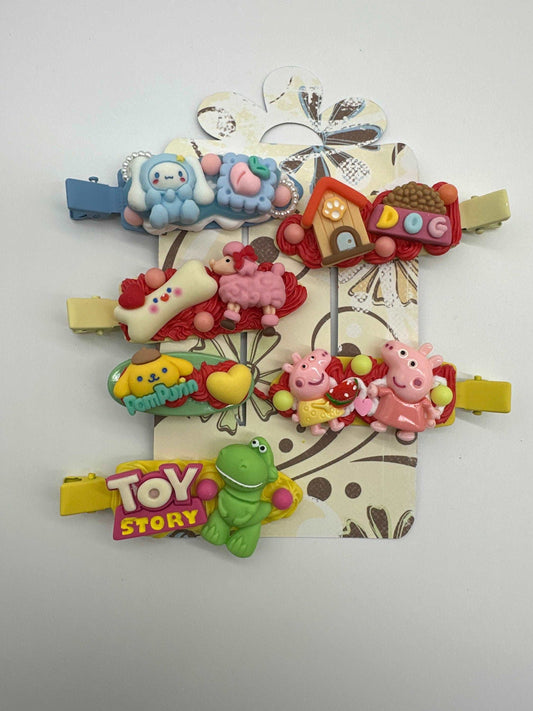 Hair clips, Kawaii style, cream glue, accessories, one-of-a-kind, decoden clips