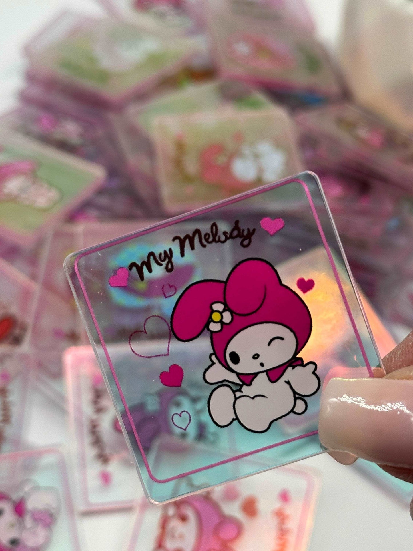 Mystery bag of Acrylic Charms for DIY, Make Keychains, Decorate Paperclips, Kawaii My Melody Theme Random 10 Pieces