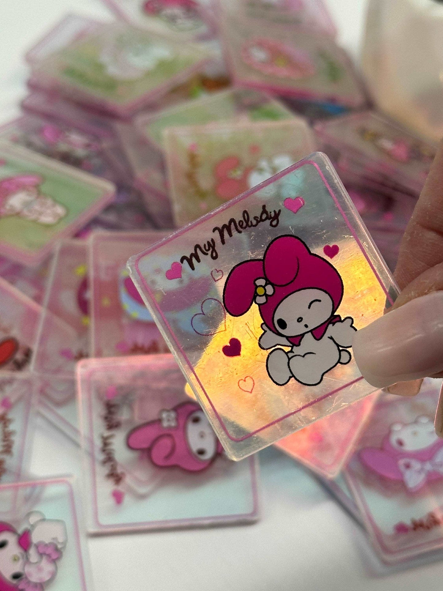 Mystery bag of Acrylic Charms for DIY, Make Keychains, Decorate Paperclips, Kawaii My Melody Theme Random 10 Pieces