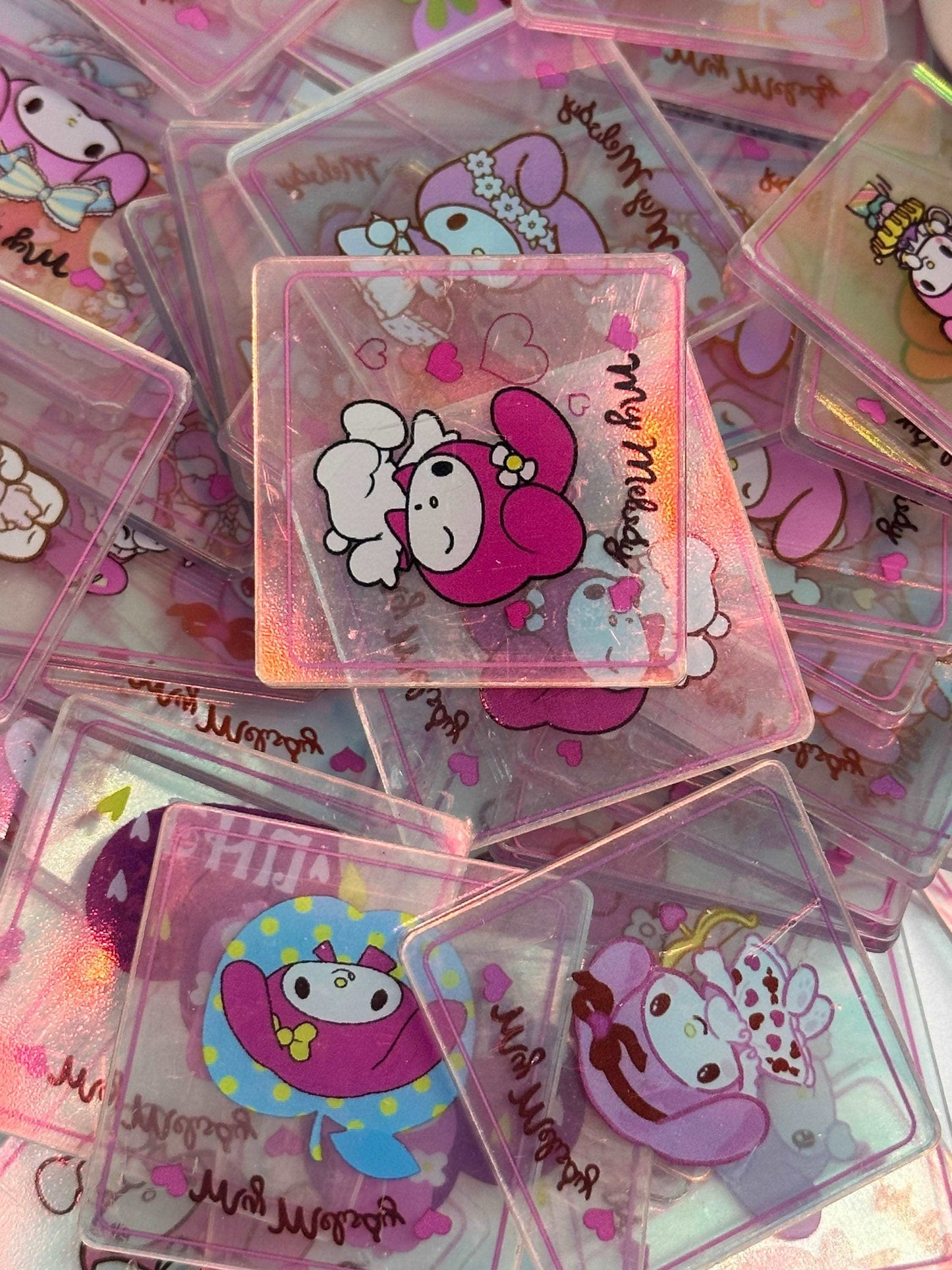 Mystery bag of Acrylic Charms for DIY, Make Keychains, Decorate Paperclips, Kawaii My Melody Theme Random 10 Pieces