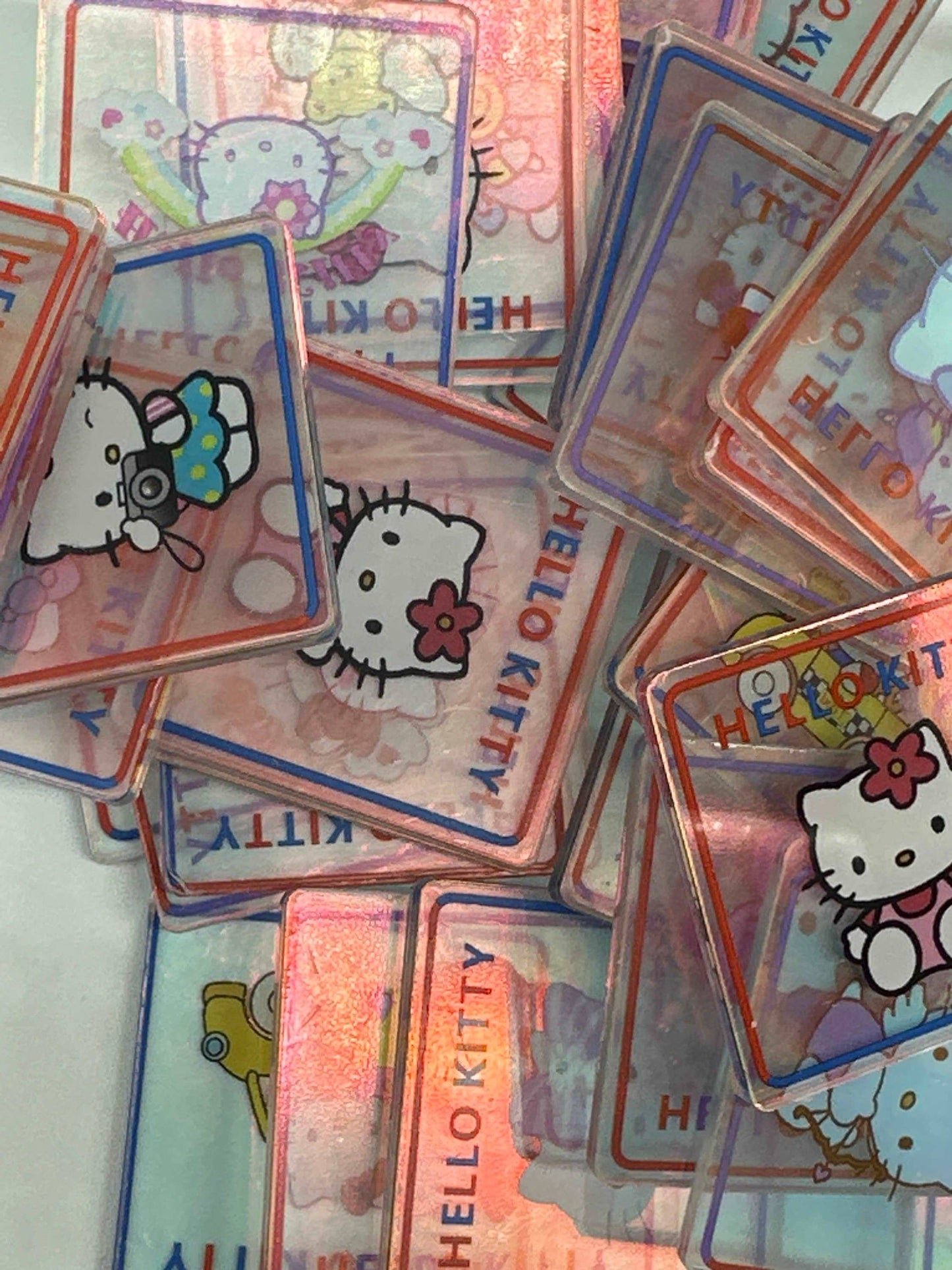 Mystery bag of Acrylic Charms for DIY, Make Keychains, Decorate Paperclips, Kawaii Kitty Theme Random 10 Pieces