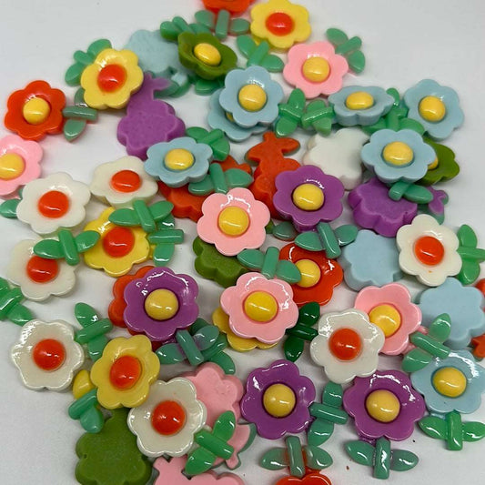 Daisy flower flat back resin charms