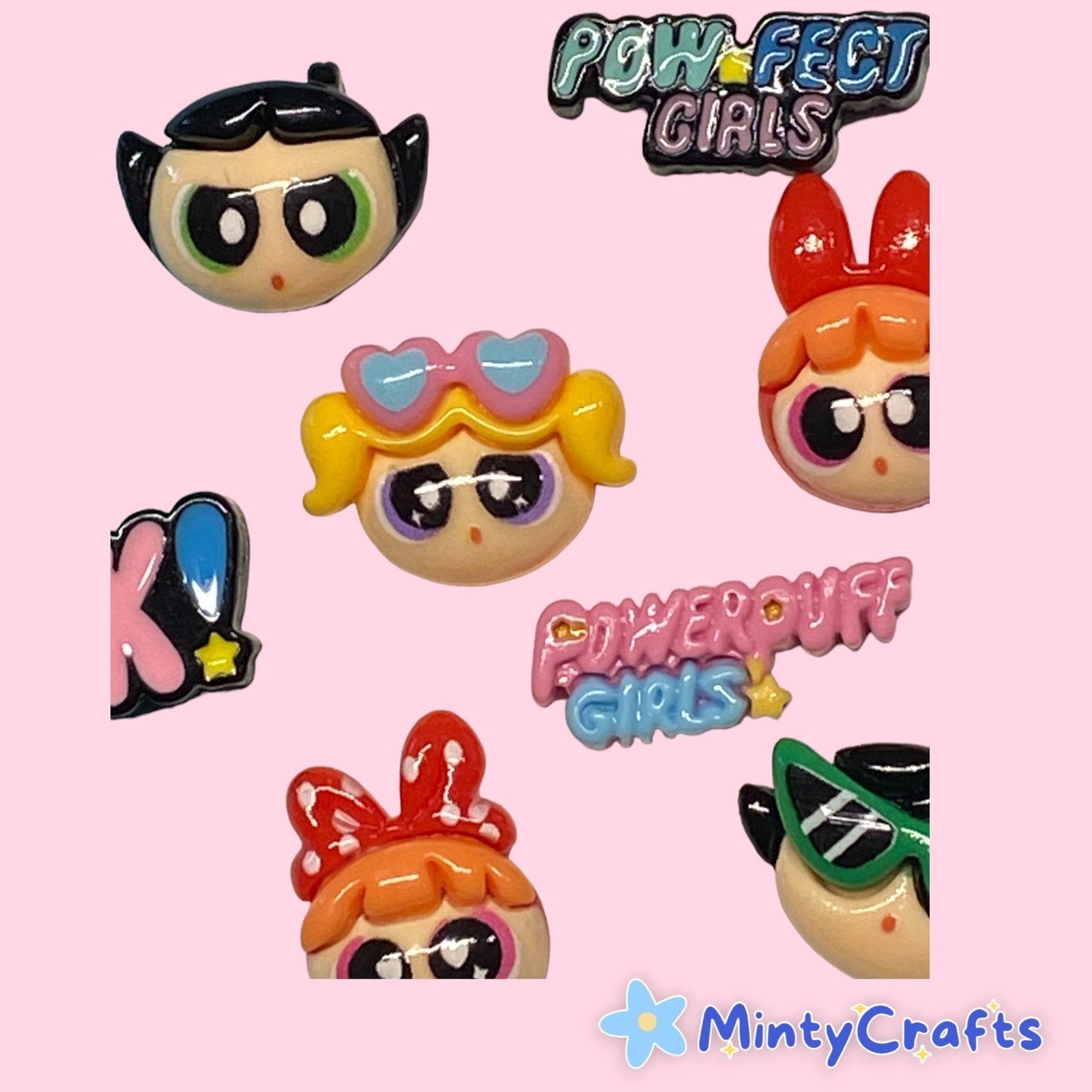 Puff Girls Charm Set of 8 pcs - Envoga HandbagsFlatback Charms