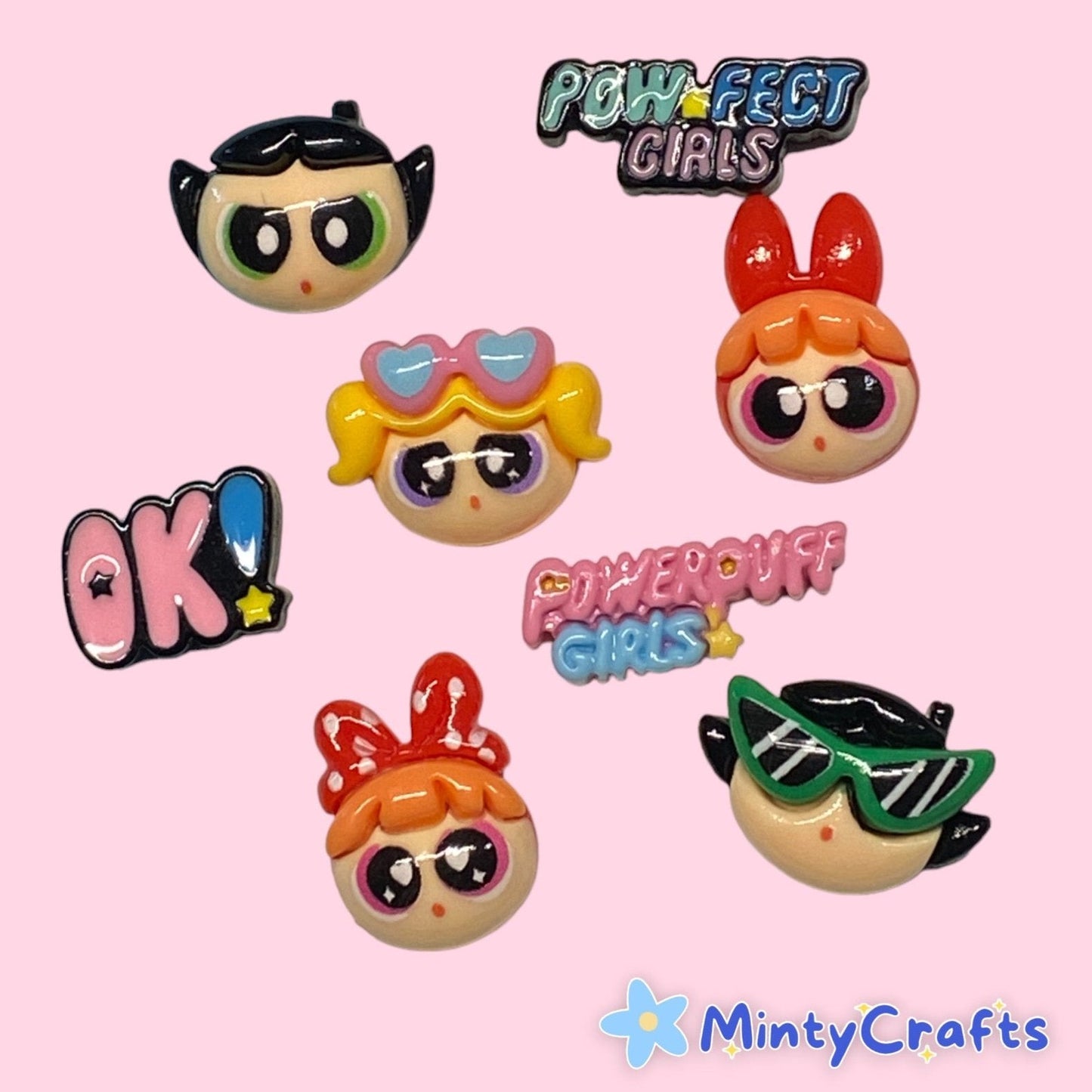 Puff Girls Charm Set of 8 pcs - Envoga HandbagsFlatback Charms