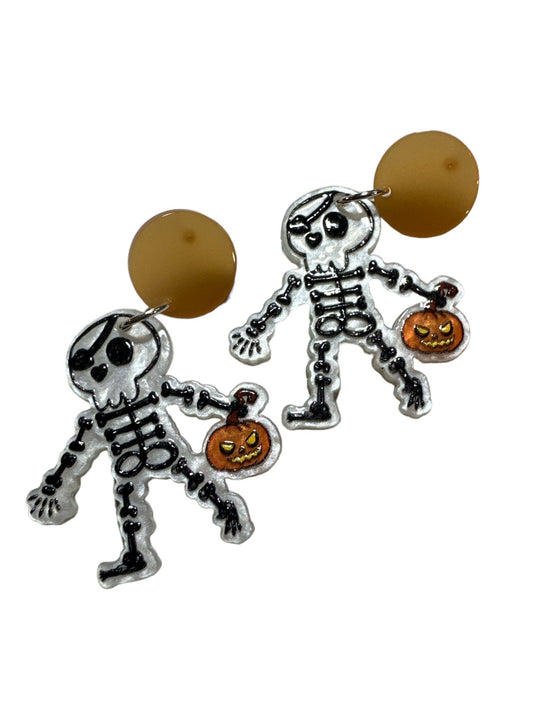 Skeleton Costume Accessory, Cute Dangle for Halloween, Gift for Girls - Envoga HandbagsEarrings