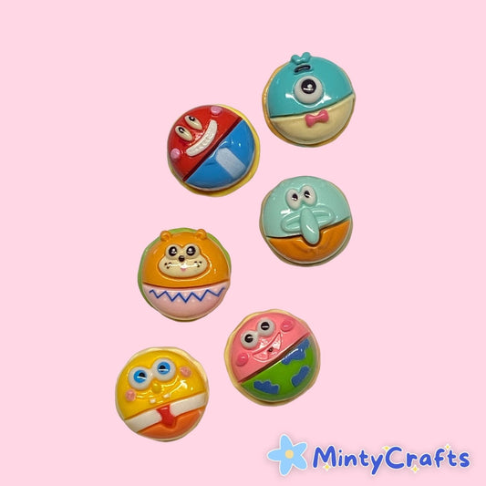 UnderWater Characters Burger Charms Mix - Envoga HandbagsFlatback Charms