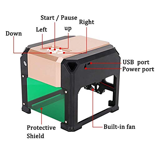 DAJA Bluetooth Laser Engraving Machine, 3000mW Mini Desktop Laser Engraver with Carver Size 80 x 80mm, High Speed Laser Engraving Cutter. (3W, K5B)