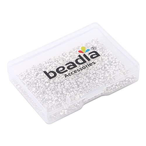 BEADIA Silver Plated Crimp Beads Non Tarnish 2.5mm 600pcs for Jewelry Making Findings