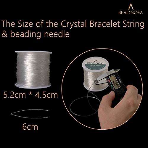 BEADNOVA 0.8mm Bracelet String Clear Craft Wire Stretch String Cord for Jewelry Making Beading Thread Elastic String Cord (100m)