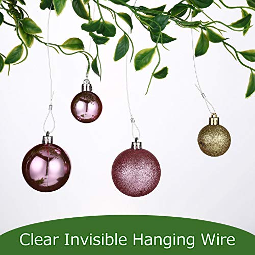 Strong Clear Invisible Hanging Wire Fishing Wire 0.8 mm up to 100 Lbs 656 Feet Fishing Line with Aluminum Crimping Loop Sleeves Clear String Hanging Kit for Picture Frame Hanging Decoration (1 Roll)