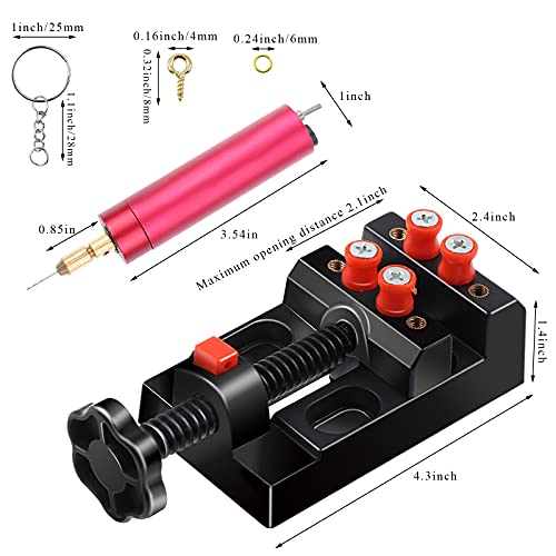 Yiphates Electric Resin Drill Set, Hand Drill Tool Set, Pin Vise for Resin Molds Jewelry Casting, Anti-Skid Drill Press Vise, 220 PCS Keychain Making Supplies for DIY Craft Keychains Jewelry Making