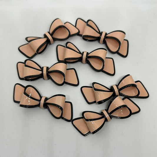 Acetate Bows for DIY Projects - Rose & Black Flat Back Bows for Easy Gluing - Envoga Handbags