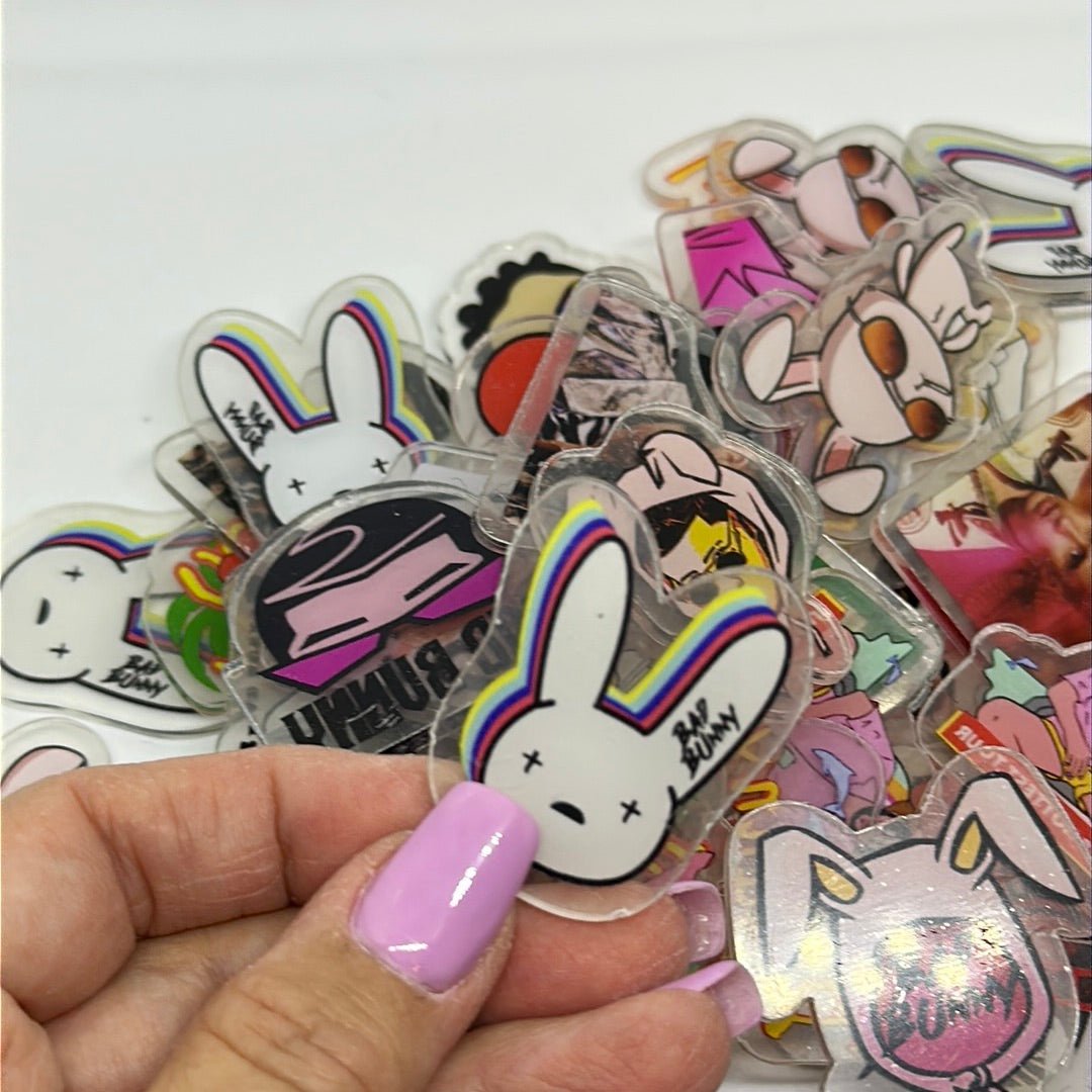 Acrylic Charms for DIY | BadBunny Theme | 10 pieces - Envoga HandbagsFlatback Charms