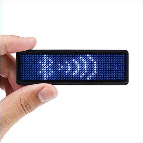 Coolbird Blue LED Name Tag, Rechargeable Wireless Bluetooth LED Name Badge Reuseable Price Tag 44x11 Pixels Digital Sign for Restaurant Shop Exhibition Nightclub Hotel - Envoga Handbags